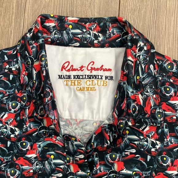 Robert Graham Exclusive Ferrari Car Black and Red Button Down Long Sleeve - XS - Picture 3 of 13